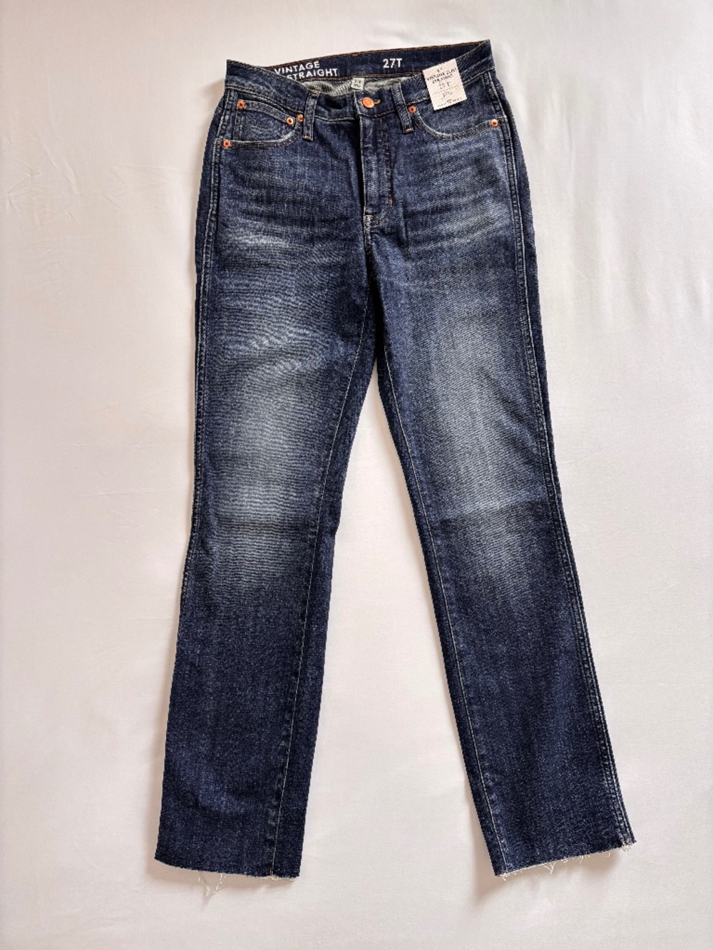 J.Crew 9" Vintage Slim Straight Jeans | Size 27 Tall | Dark Wash | Re-Imagined |